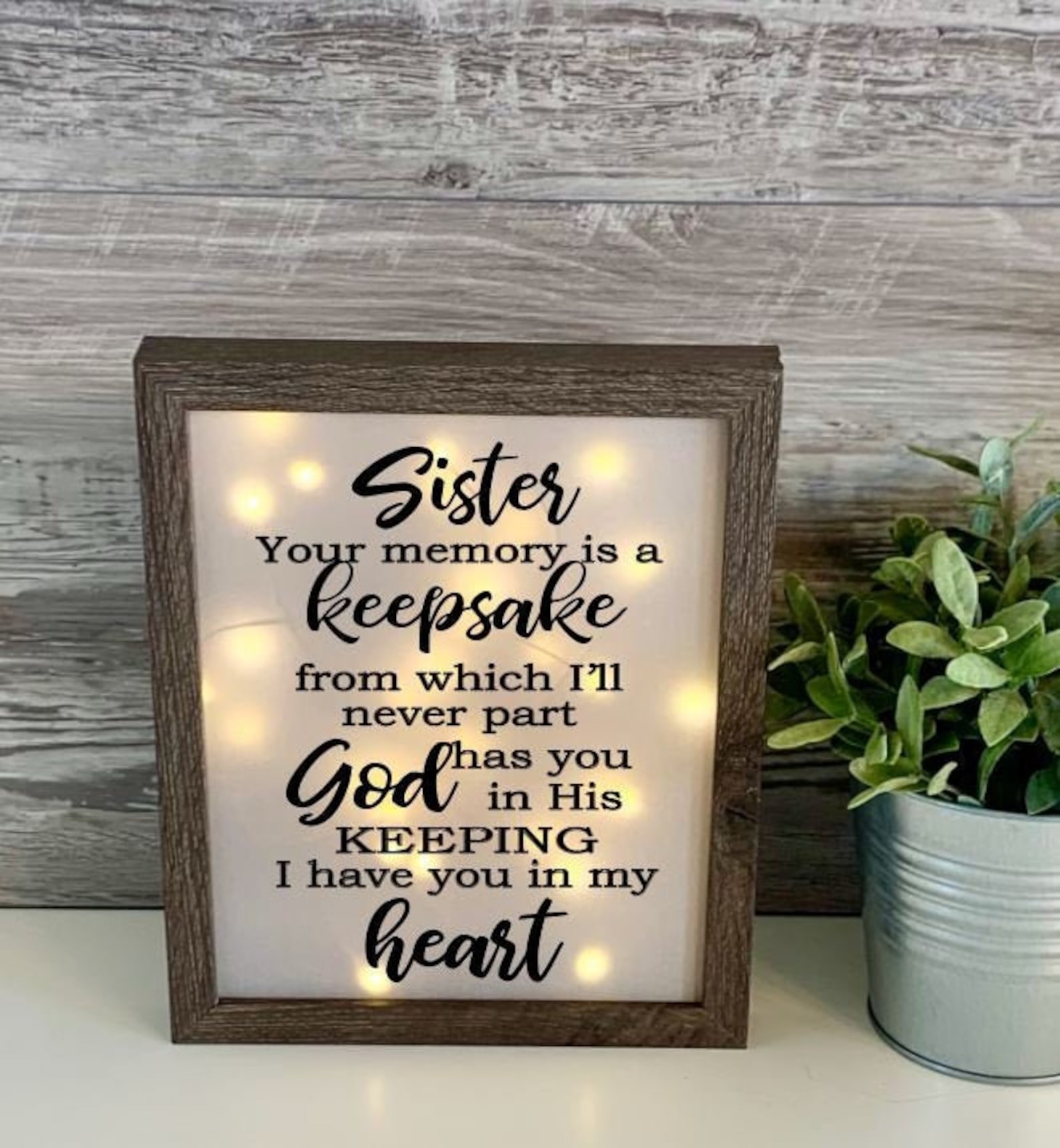 Sympathy Sister Sympathy Gift Memorial Frame Keepsake Etsy