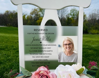 Reserved Acrylic Memorial Sign, Acrylic Memorial Sign, Frosted Acrylic Wedding Memorial Sign, In Loving Memorial Sign, Wedding Sign for Loss