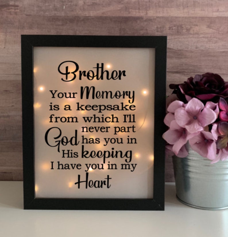 Sympathy Brother Sympathy Gift Memorial Frame Keepsake Etsy