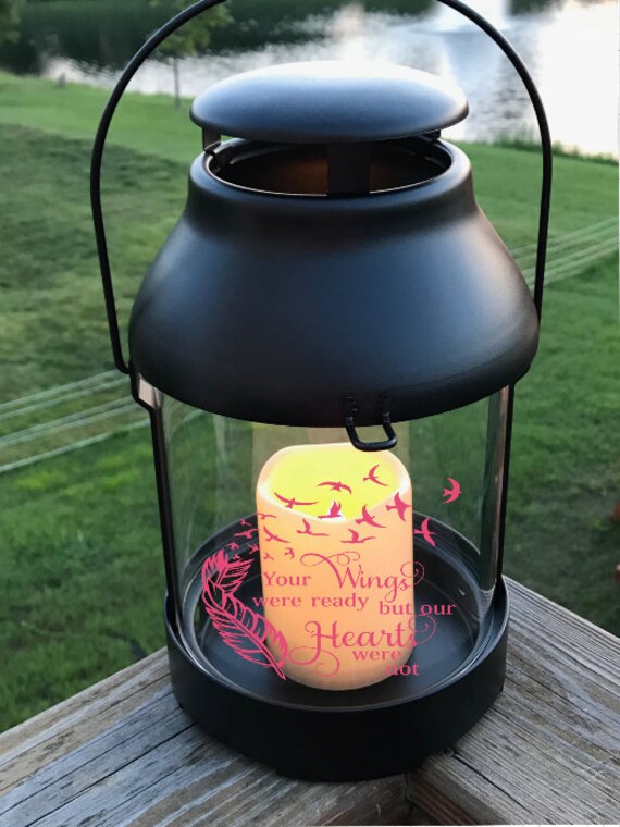 Memorial Lantern with LED candle and remote Loss Memorial Etsy