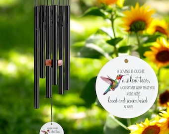 A loving Thought A Silent Tear  Memorial Chime, Sympathy Dad, Mom, Family Gift For Loss, Memorial Wind Chime, Custom In Loving Memory