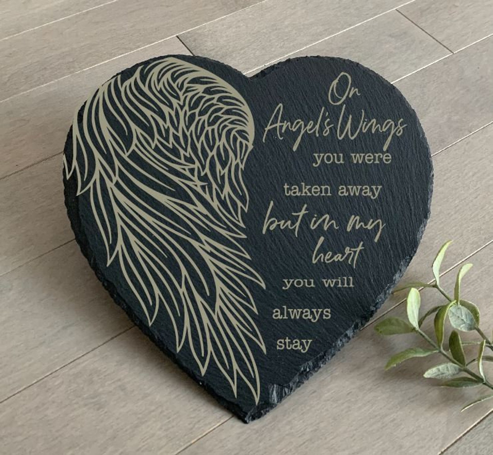 On Angel Wings You Were Taken Away Sympathy Gift Slate Grave - Etsy UK