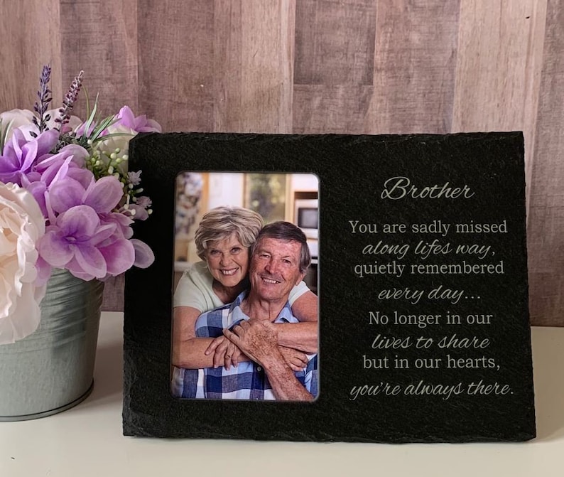 Loss of Brother Loss of Sibling Slate Photo Frame Etsy