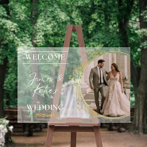 Custom Wedding Welcome Sign, Photo Welcome Sign Reception, Frosted Acrylic Wedding Welcome Sign, Acrylic Welcome Sign, Wedding Signage
