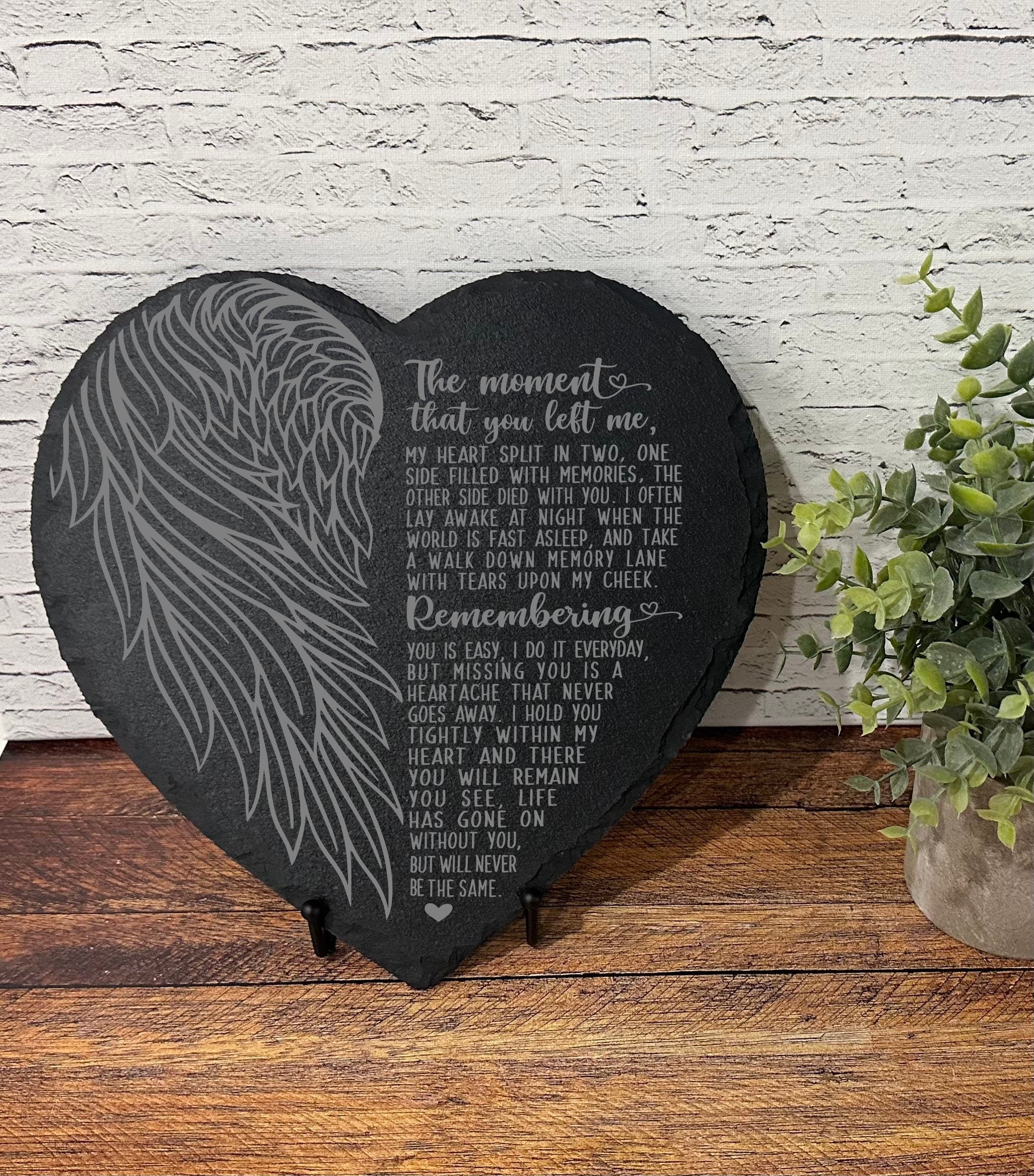 Regalo Di Condoglianze A Letter From Heaven - Cuore In Acrilico Trasparente Inciso, 15x15 Cm, Per Commemorare Madre, Padre, Marito, Figlio (modello Piuma) - 2