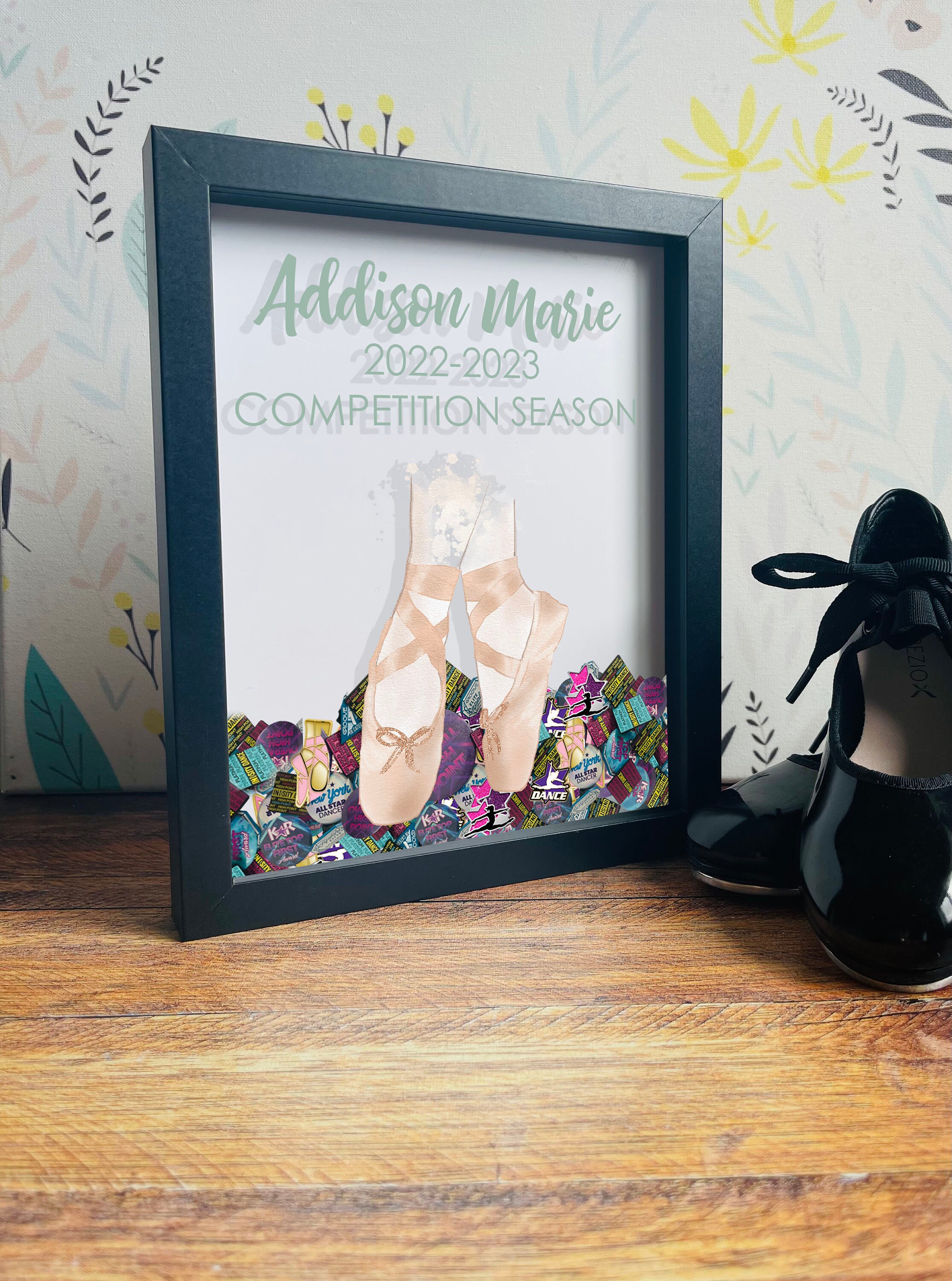 Custom Printed Dance Shadow Box, Competition Pin Box, Personalized ...