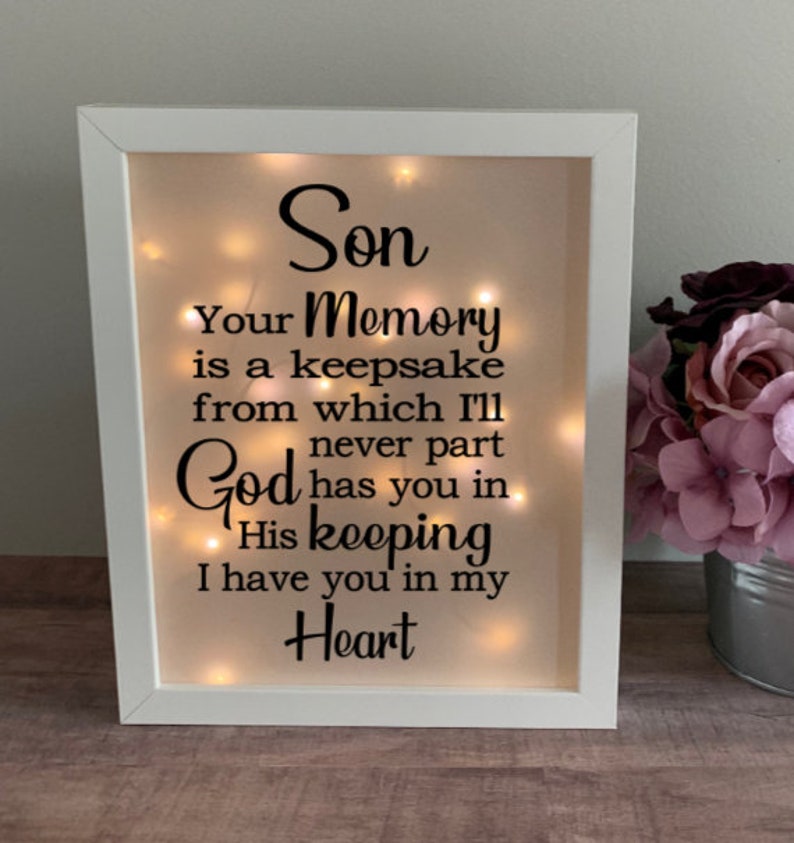 Sympathy Son Sympathy Gift Memorial Frame Keepsake | Etsy
