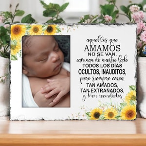 aquellos que amamos, Spanish Slate Photo Frame, Sympathy Gift, Spanish Memorial Gift, Sympathy Frame, Spanish Memorial Frame, Memory Frame