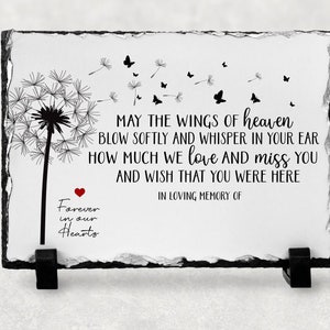 Winds of Heaven Blow, Memorial Frame, Loss Of Parent, Sympathy Gift Garden Stone, Memorial plaque, Remembrance, Keepsake, Memorial Gift