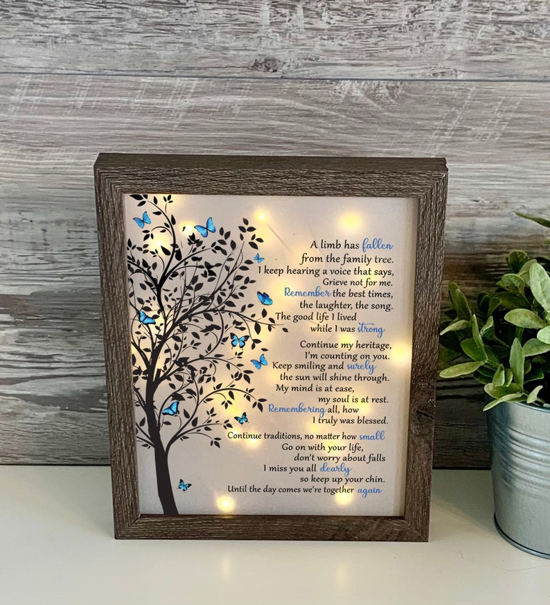 A Limb Has Fallen Sympathy Gift Memorial Frame Keepsake Etsy Canada