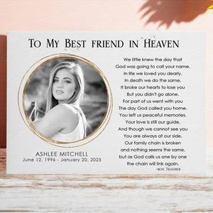 Broken Chain Poem Canvas Sympathy Gift, Memorial Canvas, Loss Of Loved One, Memorial Gift, Funeral, Personalized Memorial Gifts, Best Friend
