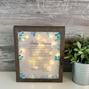 Pregnancy loss, Miscarriage, Child loss, Sympathy gift, Memorial, infant loss, Keepsake, Memorial Shadow Box, Memory frame, Memorial Frame