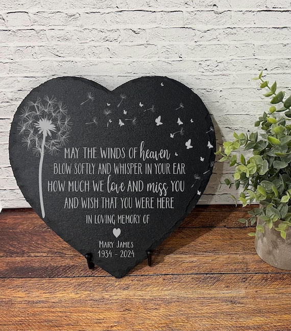 May the Winds of Heaven Blow Softly, Sympathy Gift, Slate Grave