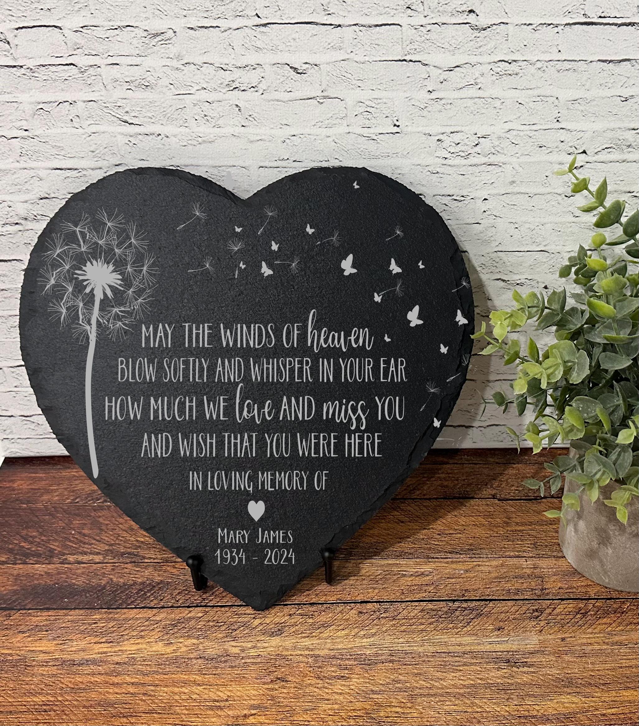 May the Winds of Heaven Blow Softly, Sympathy Gift, Slate Grave