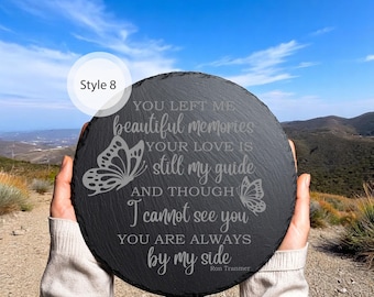 Personalized Memorial Garden Stone: Custom Slate Remembrance with Poem