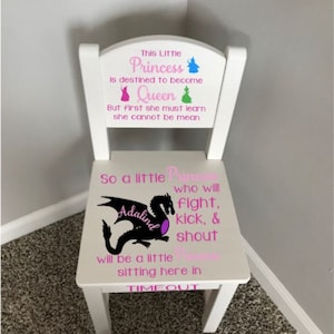 Little Princess Time Out Chair, Naughty Spot, Timeout kids chair, Nursery Decor, Baby Shower Gift, Reading Chair, Toddler Chair, Rest Chair