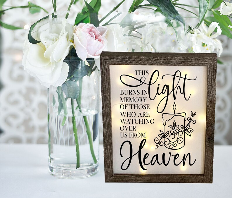 Shadow Box Grief Wedding Memorial Shadow Box, Backlit Memorial Gift Loss of Loved One ...