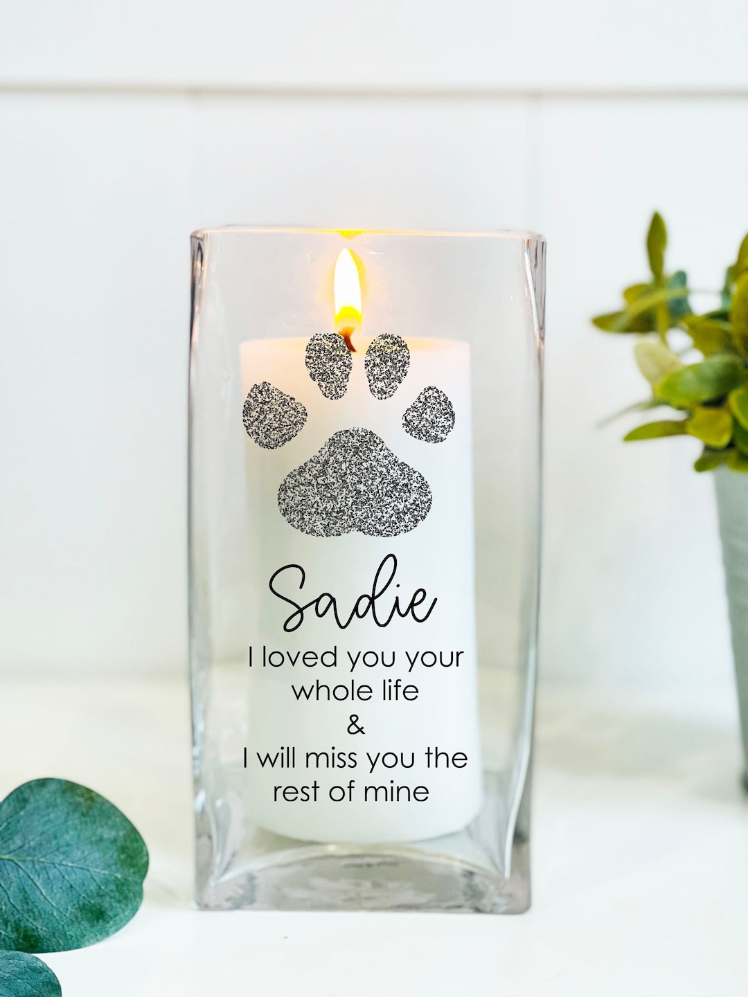Memorial Candle for Loss of Pet, Memory Candle for Loss of Dog, Pet