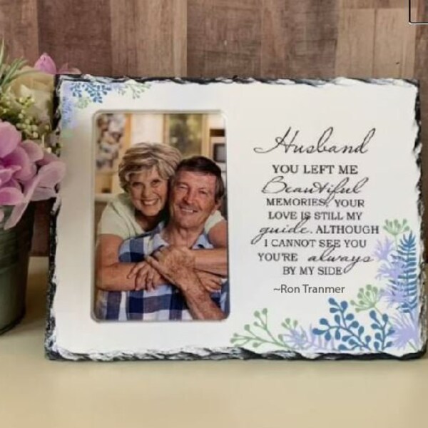 Loss of Husband,  Slate Photo Frame, Bereavement, Sympathy Husband, Sympathy Gift, Memorial Gift, Sympathy Frame, Memorial Frame, Spouse