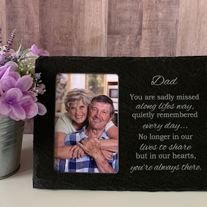Loss of Dad, Loss of Spouse, Slate Photo Frame, Bereavement, Sympathy Gift, Memorial Gift, Sympathy Frame, Memorial Frame, Memory Frame