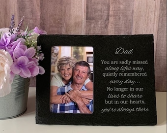 Loss of Dad, Loss of Spouse, Slate Photo Frame, Bereavement, Sympathy Gift, Memorial Gift, Sympathy Frame, Memorial Frame, Memory Frame