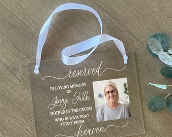 Reserved For Those Who Are Watching From Heaven, Frosted Acrylic Wedding Memorial Sign, In Loving Memorial Sign, Wedding Sign for Loss