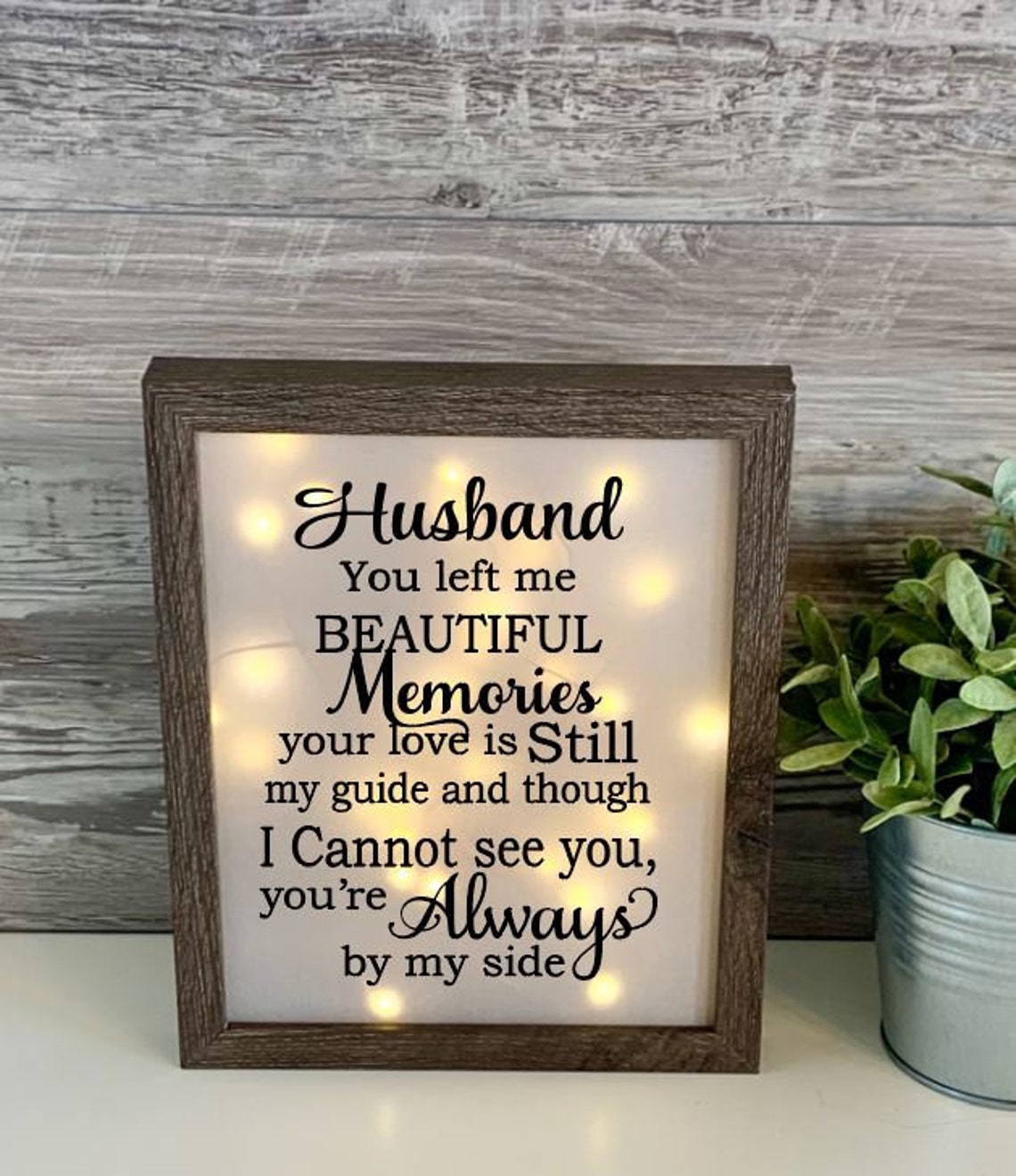 Husband Beautiful Memories Sympathy Gift Memorial Frame Etsy