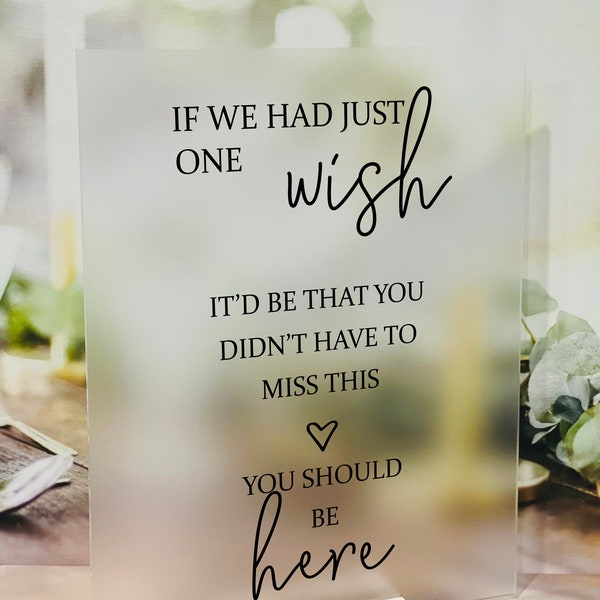 Se avessi un desiderio, dovresti essere qui Memoriale, Memoriale del matrimonio, Segno commemorativo smerigliato, Cancella matrimonio commemorativo, Memoriale del matrimonio, Julie