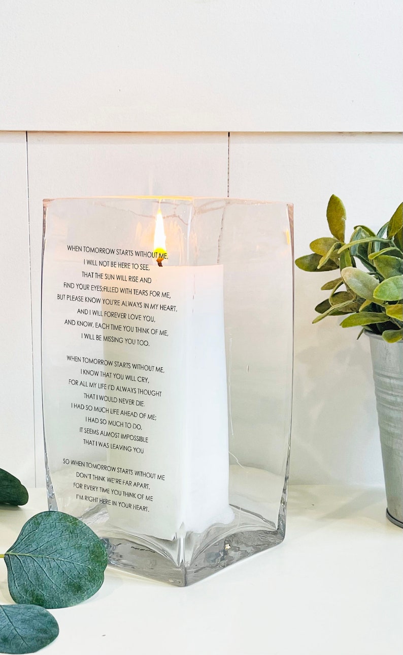 Memorial Candle for Loss of Loved One Memory Candle for Etsy