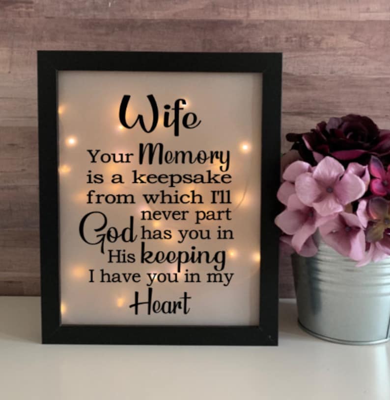 Sympathy Wife Sympathy Gift Memorial Frame Keepsake | Etsy