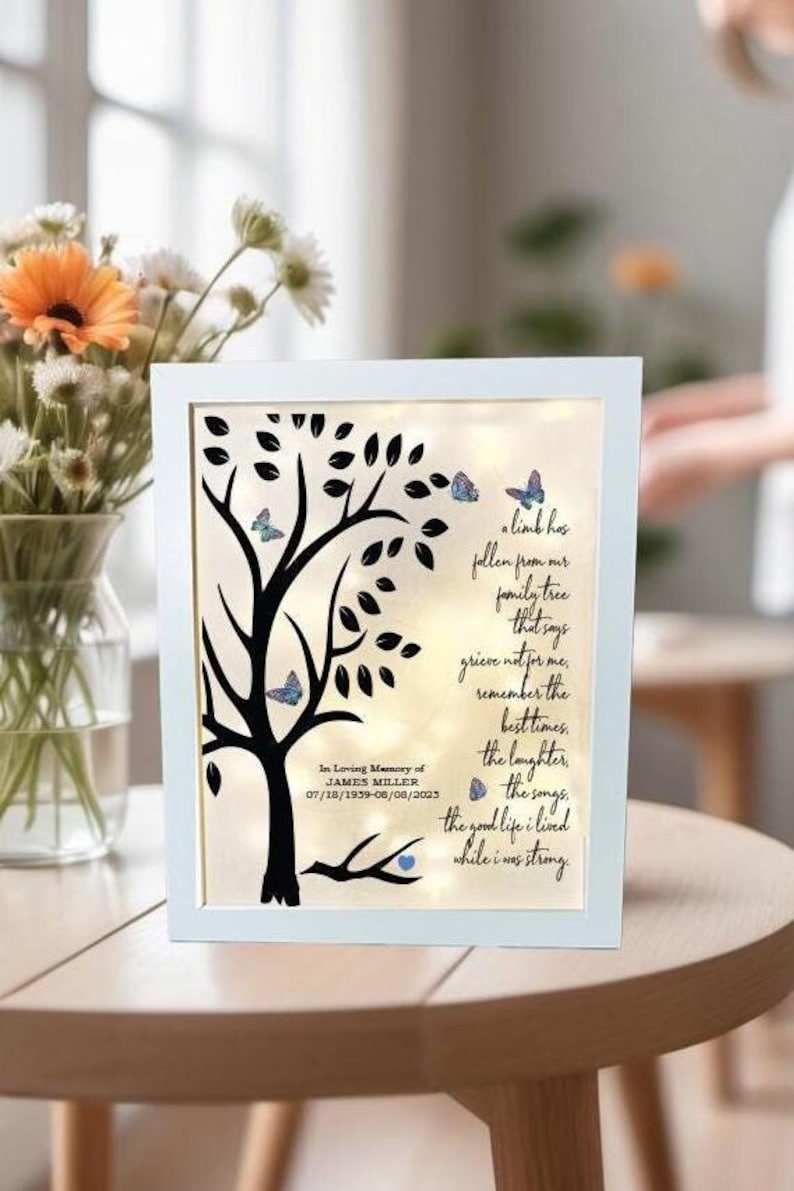 Shadow Box Grief A Limb Has Fallen, Sympathy Gift, Memorial Frame, Loss of Loved One ...
