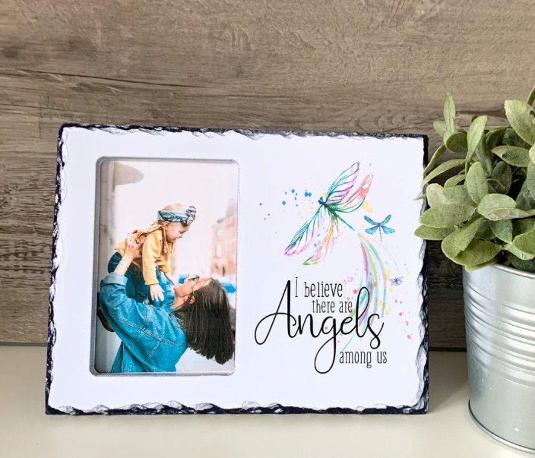 I Believe in Angels, Memorial Frame, Loss of Loved One, Slate Photo ...