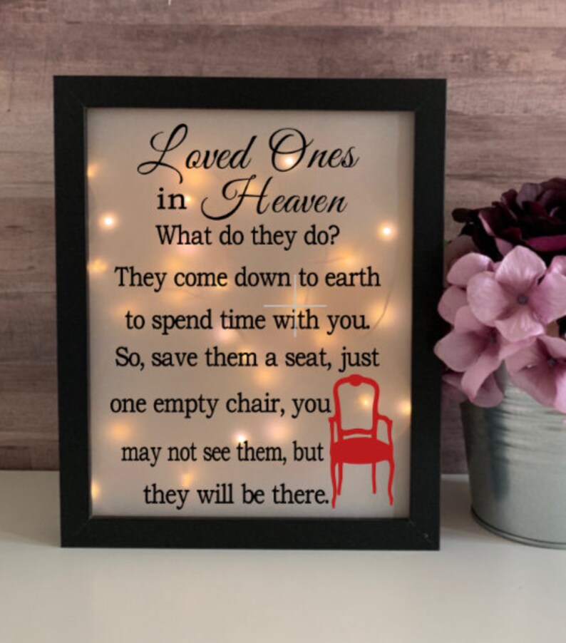 Loved Ones in Heaven Sympathy Gift Memorial Frame Keepsake Etsy