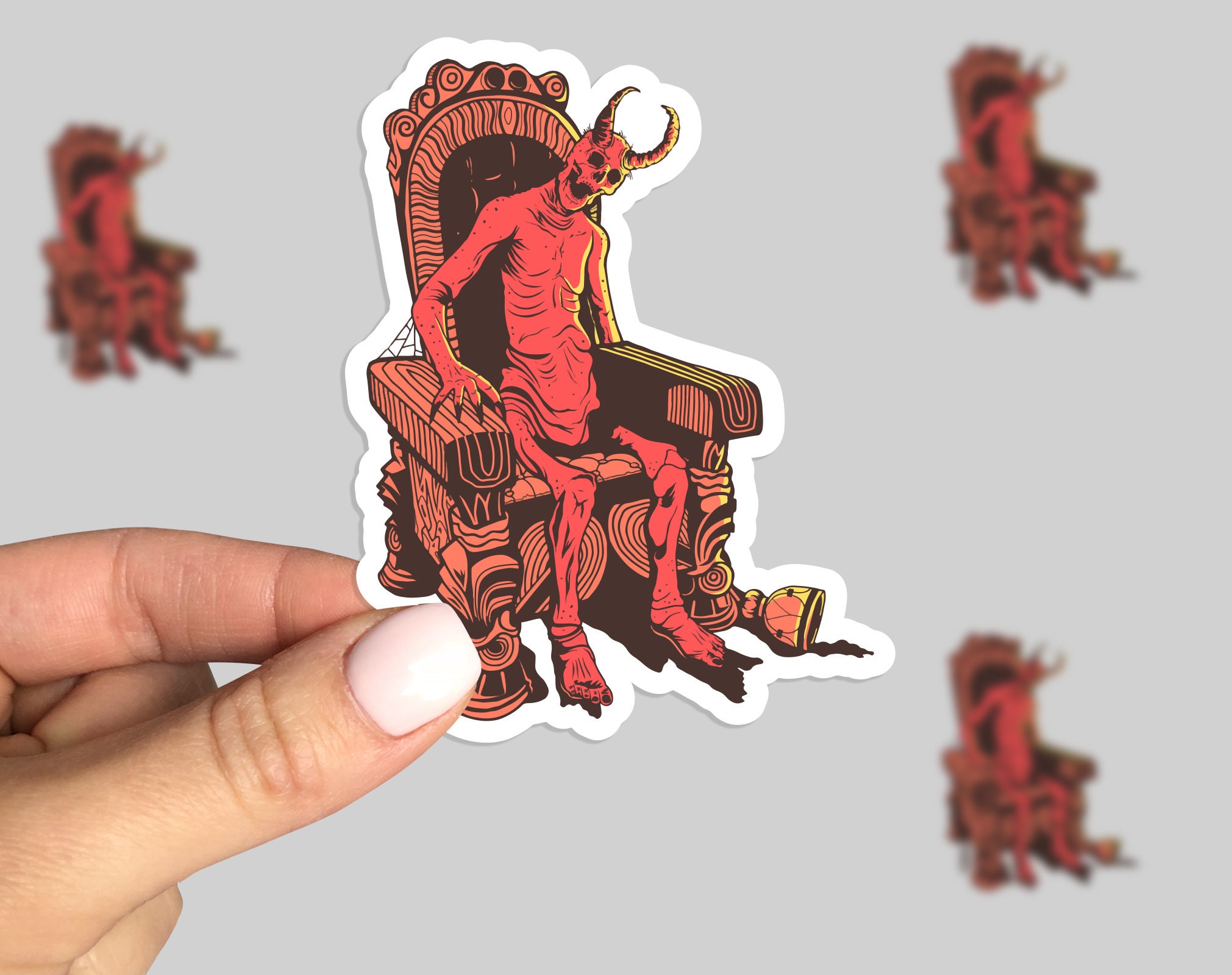 Duivel troon sticker duivel troon decal duivel sticker | Etsy