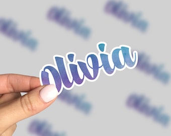 Watercolor name sticker, watercolor laptop sticker, watercolor car sticker, custom name sticker, yeti sticker