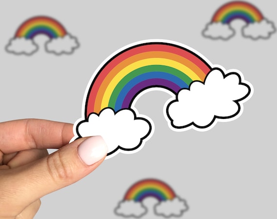 rainbow sticker rainbow sticker rainbow decal cute sticker etsy