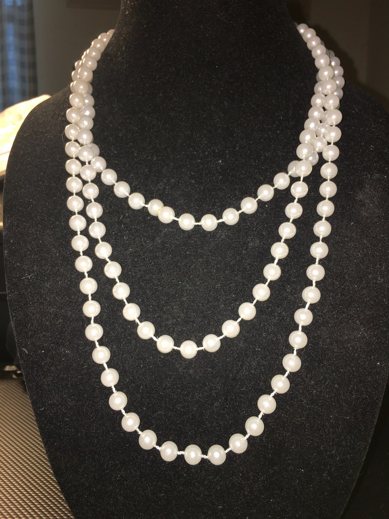 Vintage Opera Length Pearl Necklace Etsy