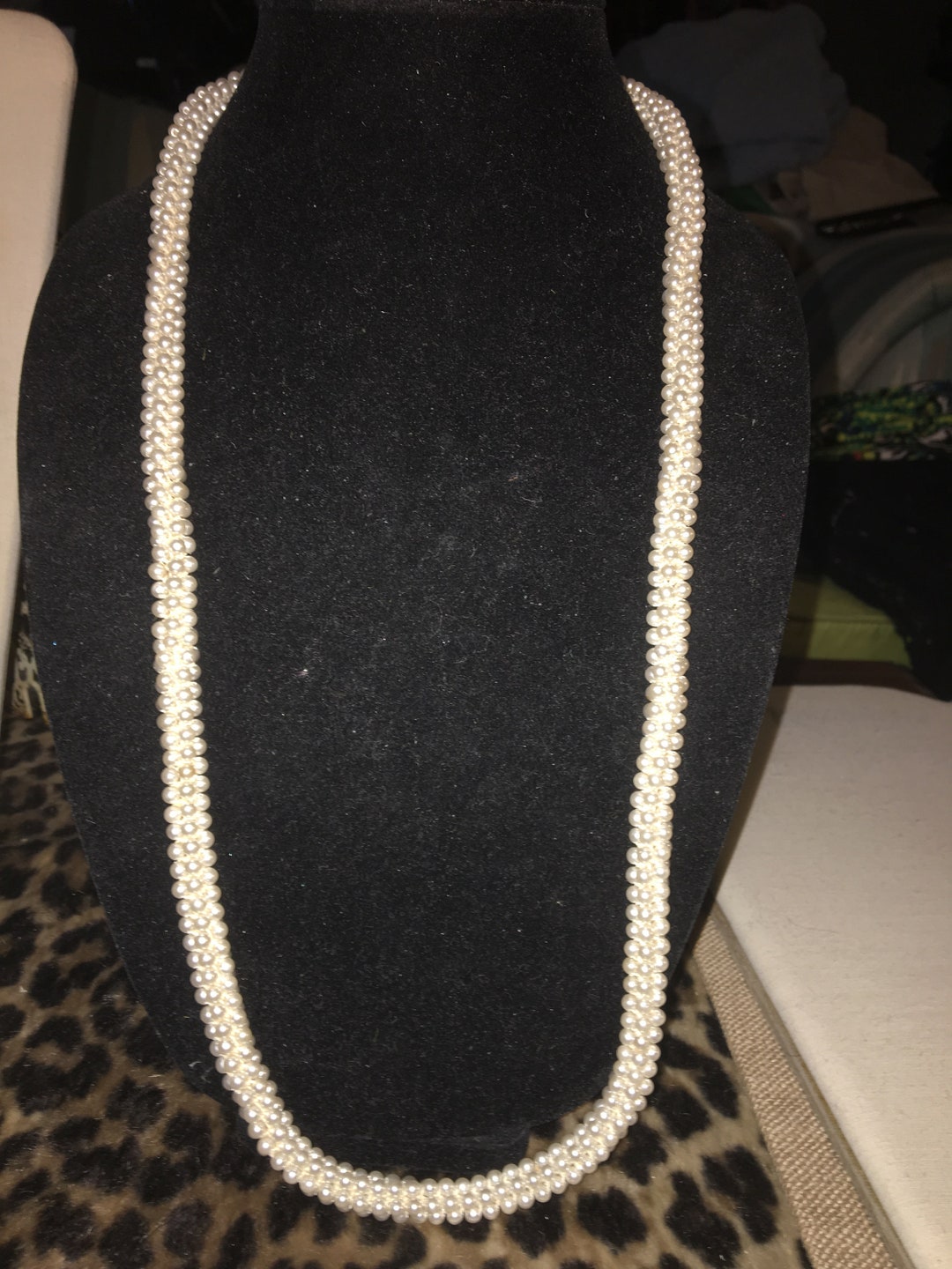 Vintage Handmade White Pearl Rope Like Necklace Etsy