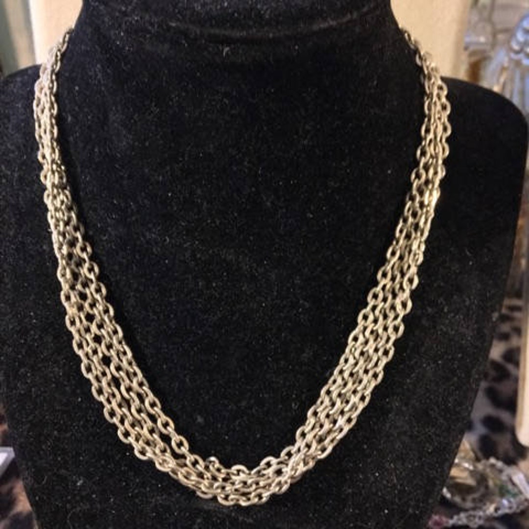 50's Multi-Strand Silver Chain Necklace main image 1