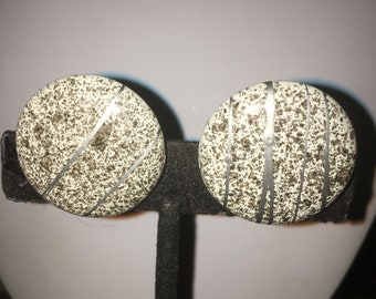Gray Speckled Dome Earrings***
