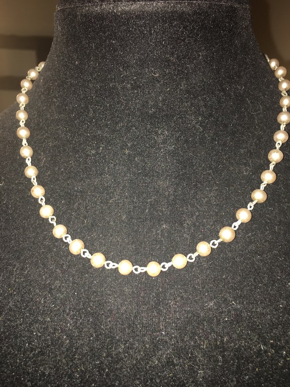 Vintage Gray Pearl Necklace, Signed Coro*** - image 1