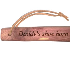 Long handle Shoe Horn Cedar Wood 60cm 2 Foot Long Personalised gift Grandpa Dad Fathers day 50th 60th 70th birthday for him image 2