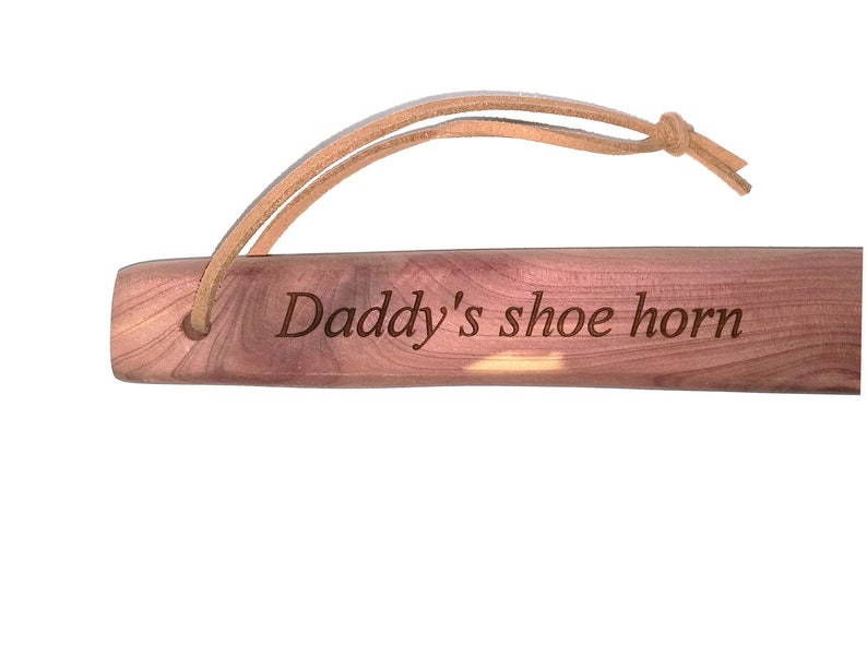 Long handle Shoe Horn Cedar Wood 60cm 2 Foot Long Personalised gift Grandpa Dad Fathers day 50th 60th 70th birthday for him image 2