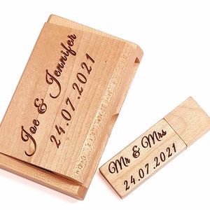 Personalised Maple Wood USB 3.0 Flash Drive: Engraved Wooden Box, 32GB
