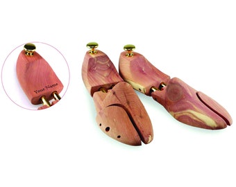 Personalised Mens Cedar Wood Shoe Trees by Cathcart Elliot Odour Reduction Straighten Creases Shaper