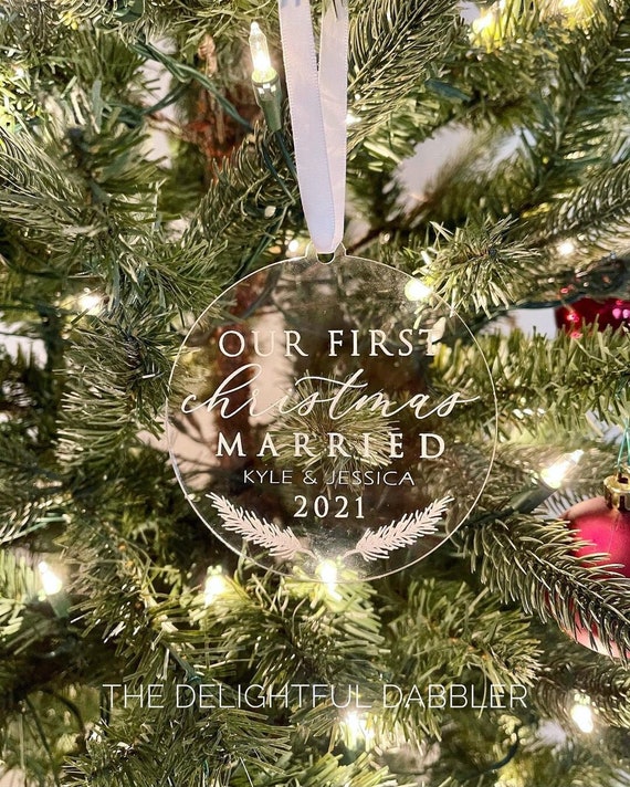 2024 Wedding Gift the Year We Finally Got Married Christmas Tree