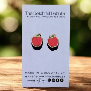 Red Apple Earrings, Apple Stud Earrings, Apple Teacher Earrings, Gifts for Teacher Friend, Teachers Appreciation, Teachers Birthday