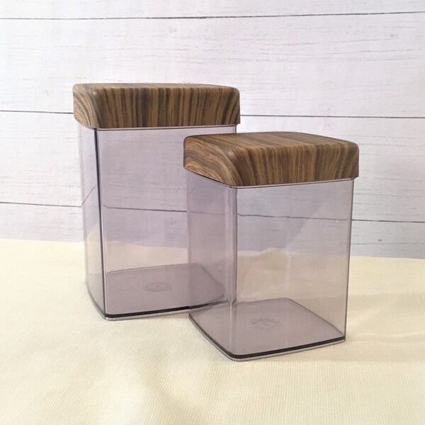 Two 1970's Canisters / Storage, clear contemporary