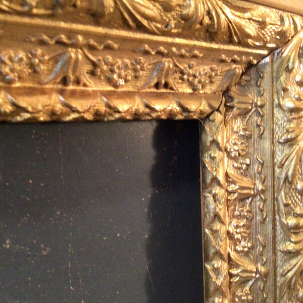 Ornate Imperfect Gilded Wooden Frame, 20 x 15