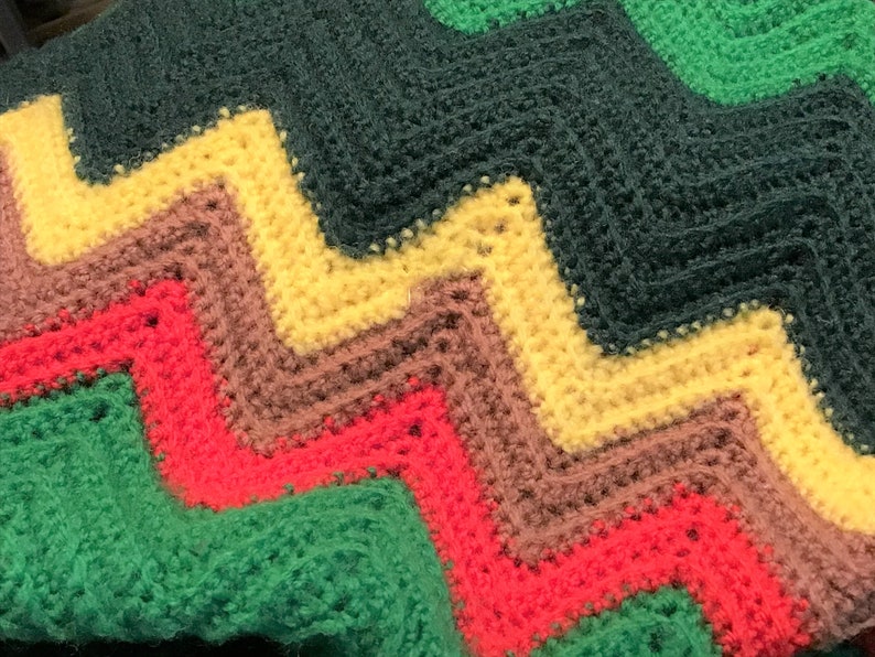 Chevron Afghan Crochet Blanket Just Like Grandma/'s